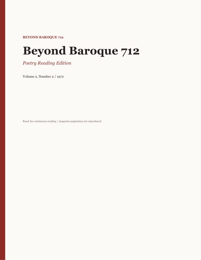 Beyond Baroque, Vol. 2, No. 2 (1972)