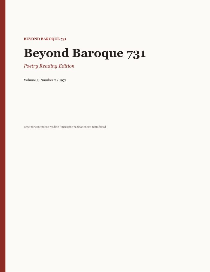 Beyond Baroque, Vol. 3, No. 2 (1973)