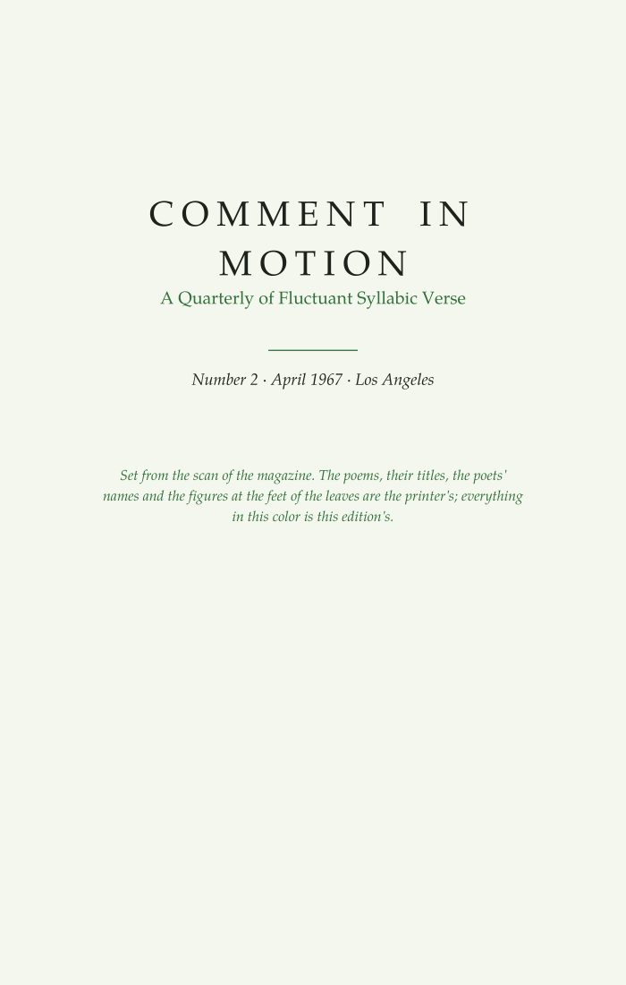 Comment in Motion, No. 2 (April 1967)