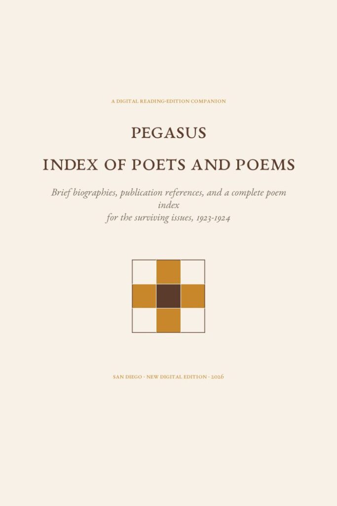 Pegasus Poets and Poems Biographical Index
