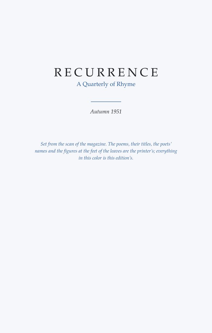 Recurrence, Vol. LI, No. 6 (Autumn 1951)