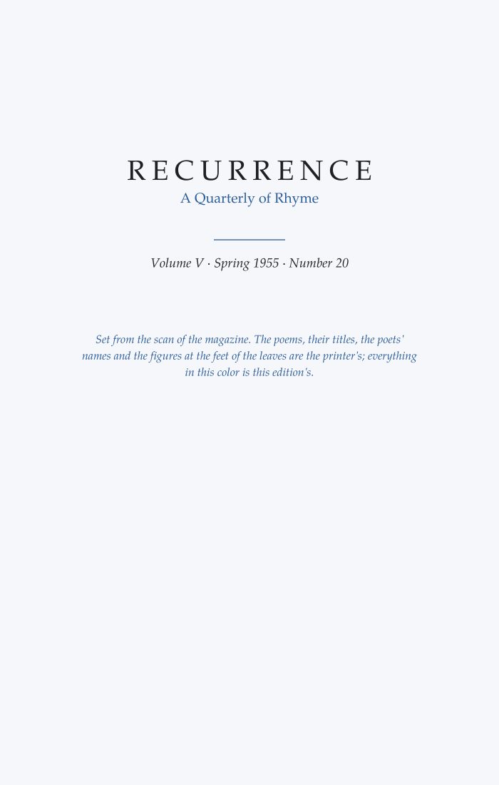 Recurrence, Vol. V, No. 20 (Spring 1955)