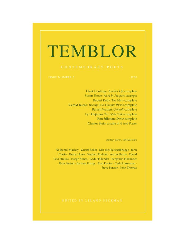 Temblor, No. 3 (1986)