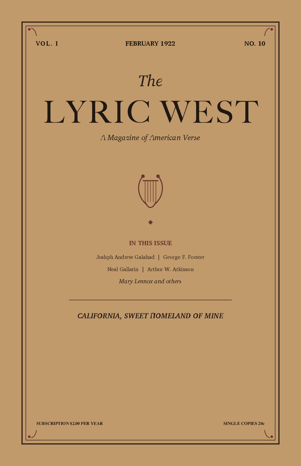 The Lyric West, Vol. 1, No. 10 (February 1922)