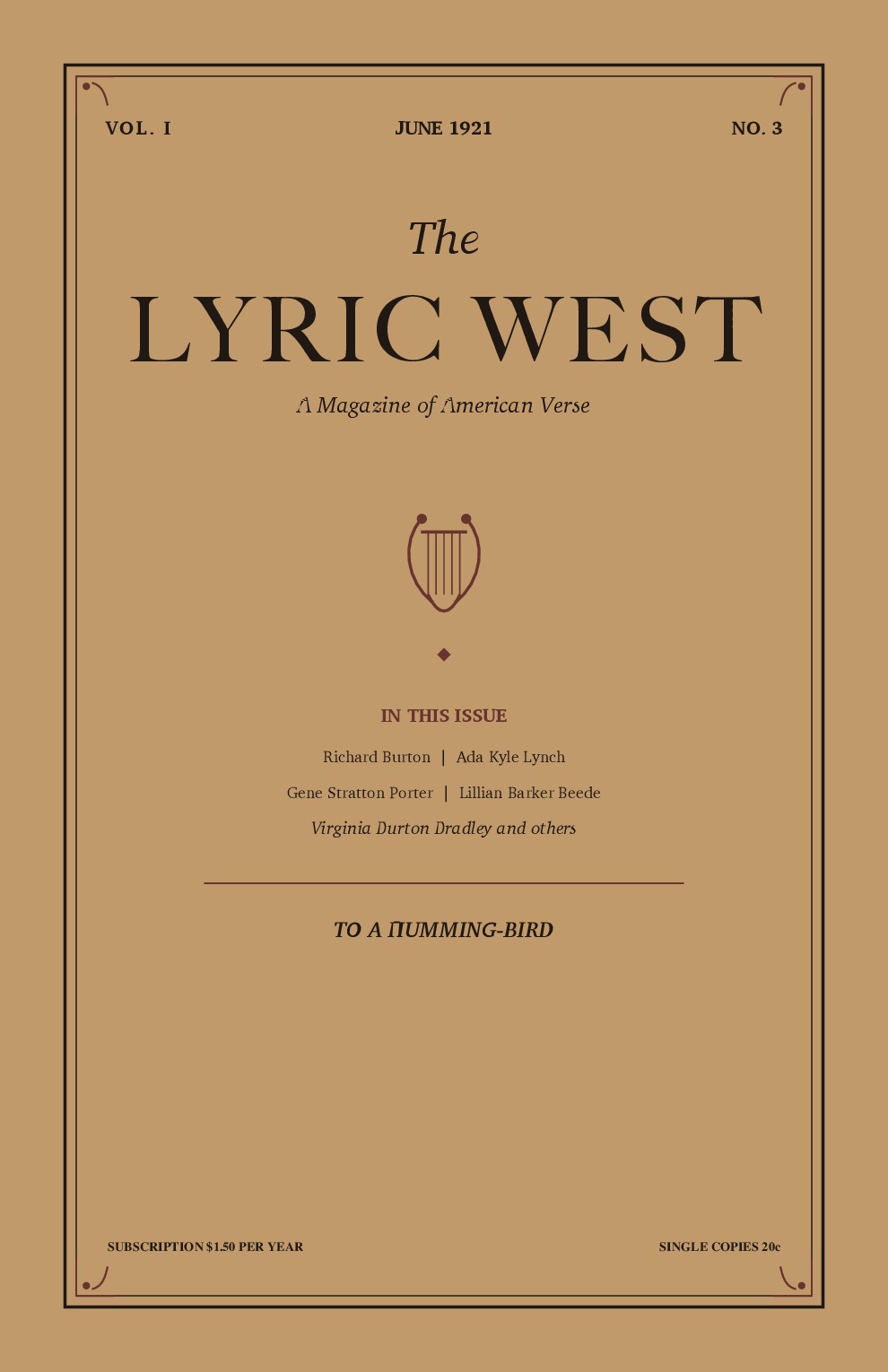 The Lyric West, Vol. 1, No. 3 (June 1921)