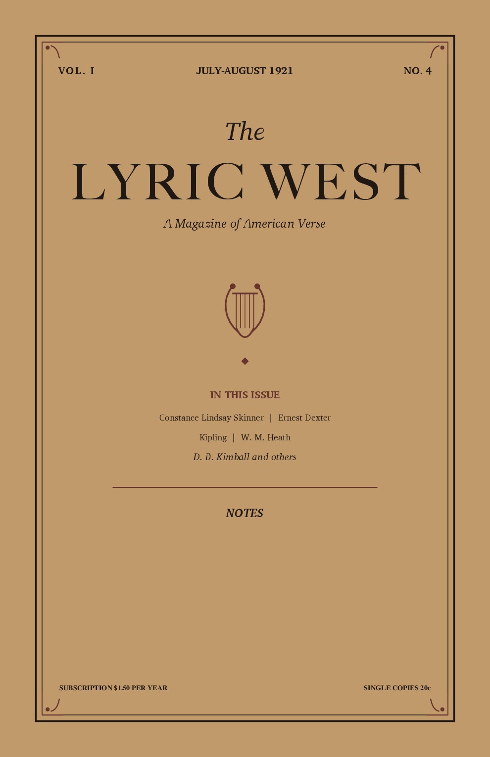 The Lyric West, Vol. 1, No. 4 (August 1921)