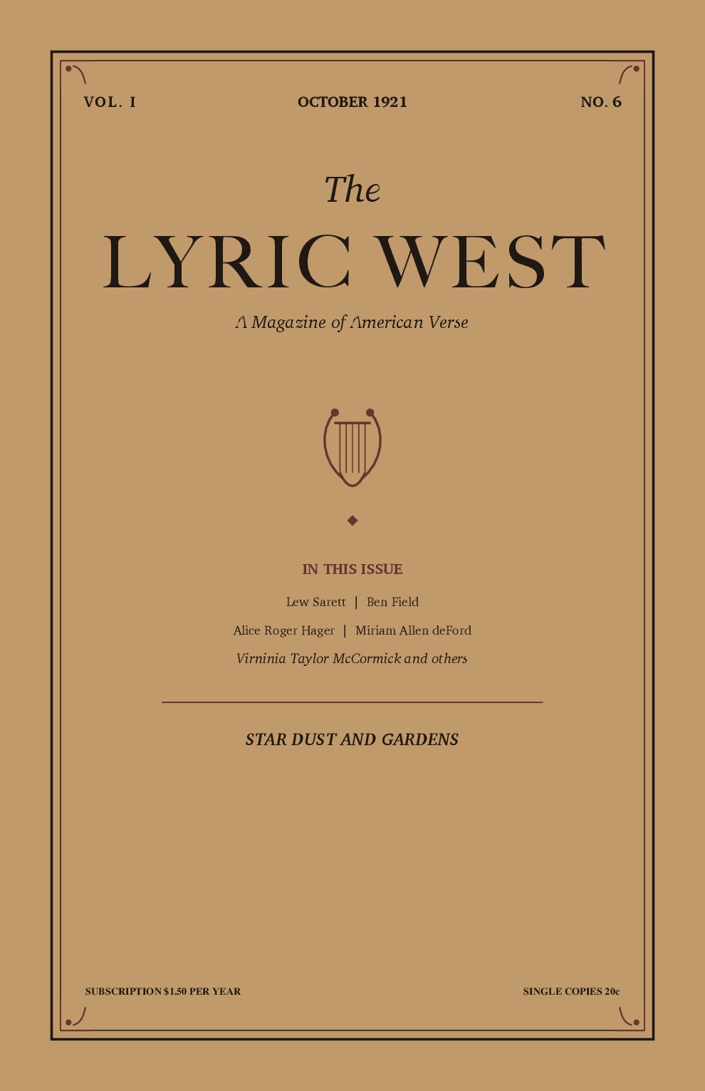 The Lyric West, Vol. 1, No. 6 (October 1921)