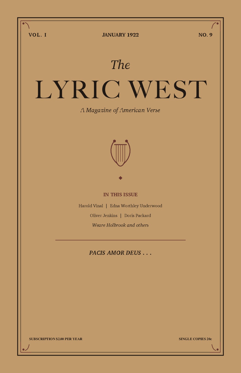The Lyric West, Vol. 1, No. 9 (January 1922)