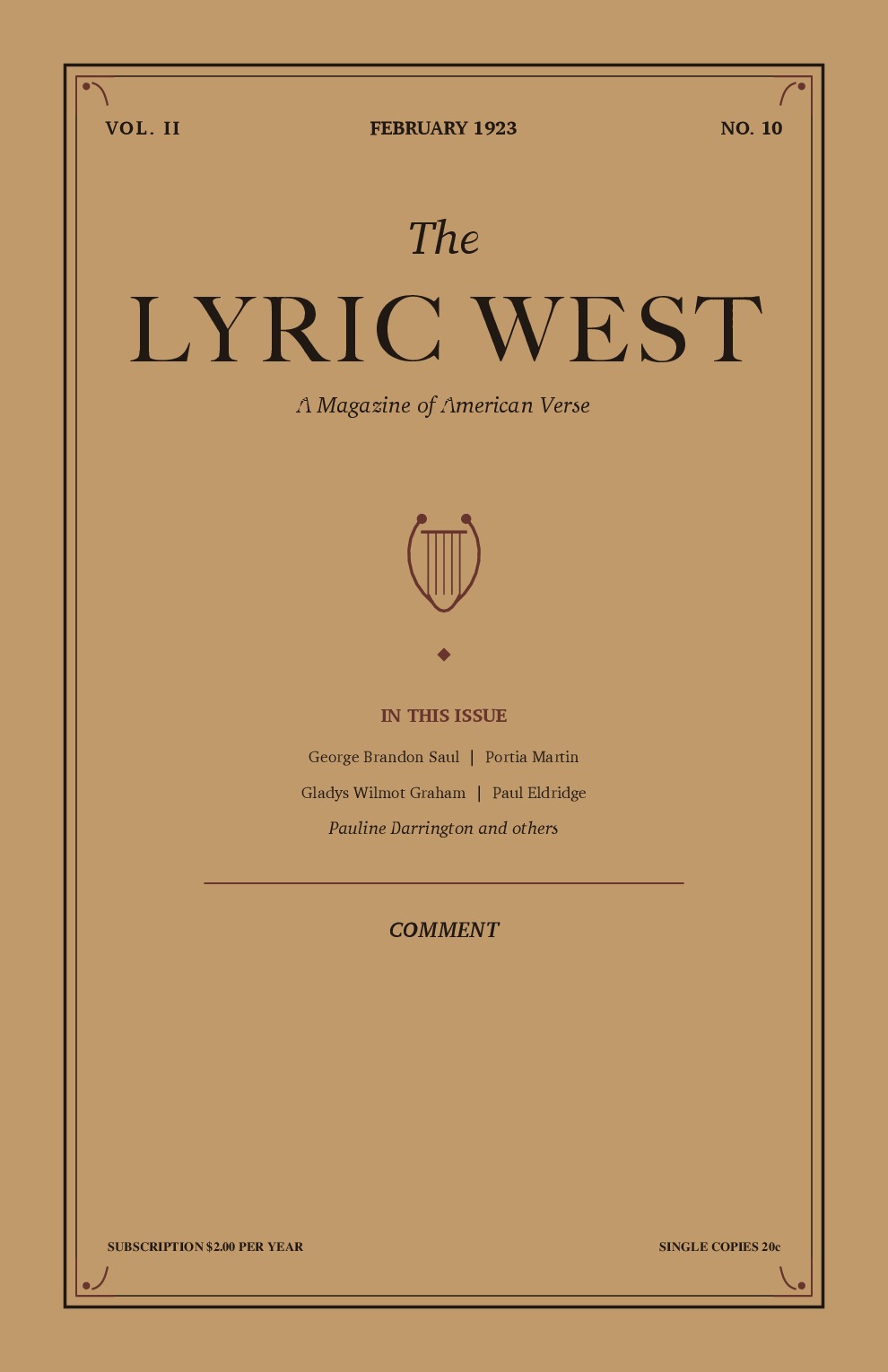 The Lyric West, Vol. 2, No. 10 (February 1923)