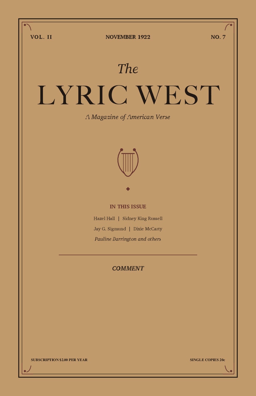 The Lyric West, Vol. 2, No. 7 (November 1922)