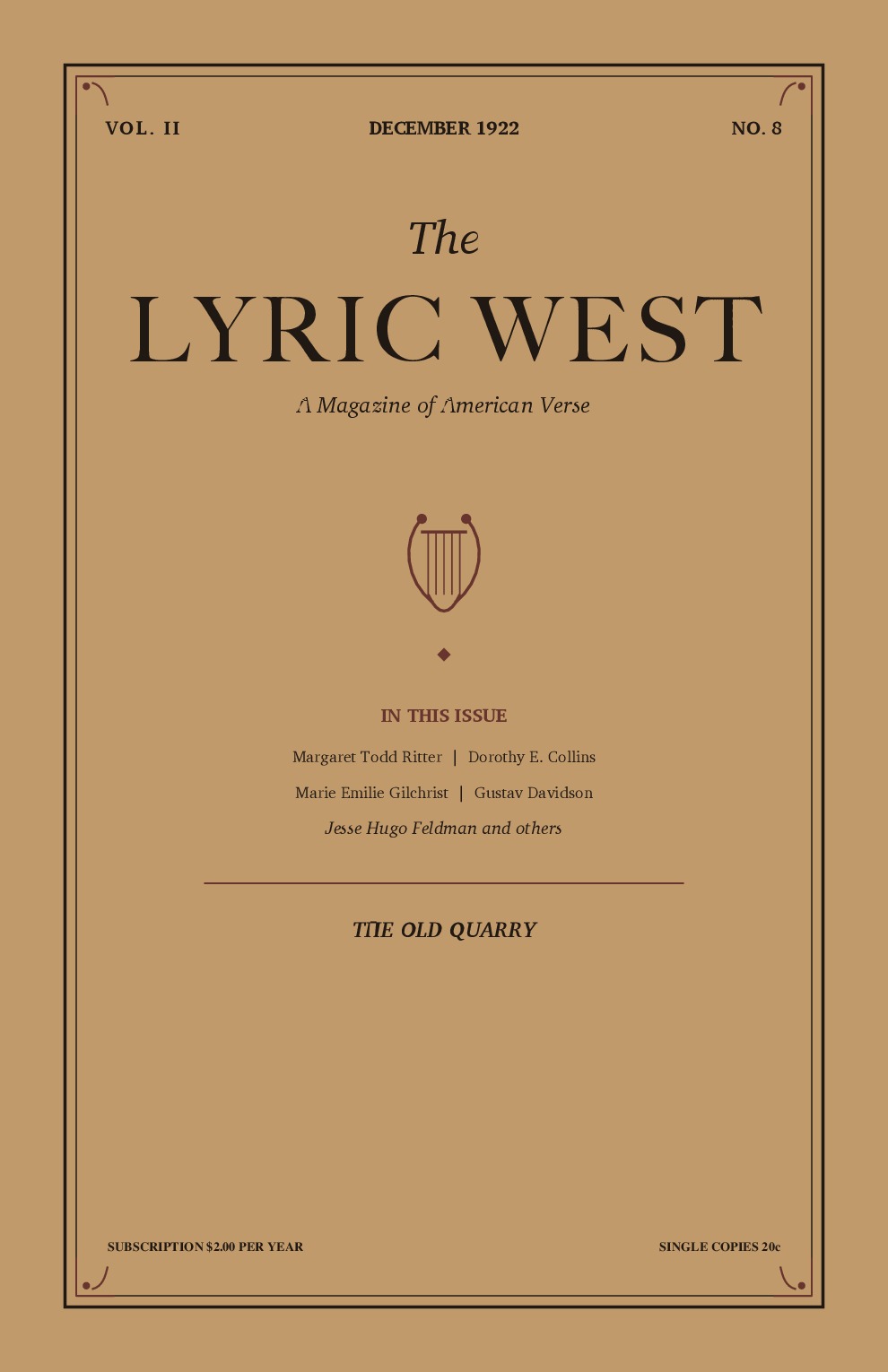 The Lyric West, Vol. 2, No. 8 (December 1922)