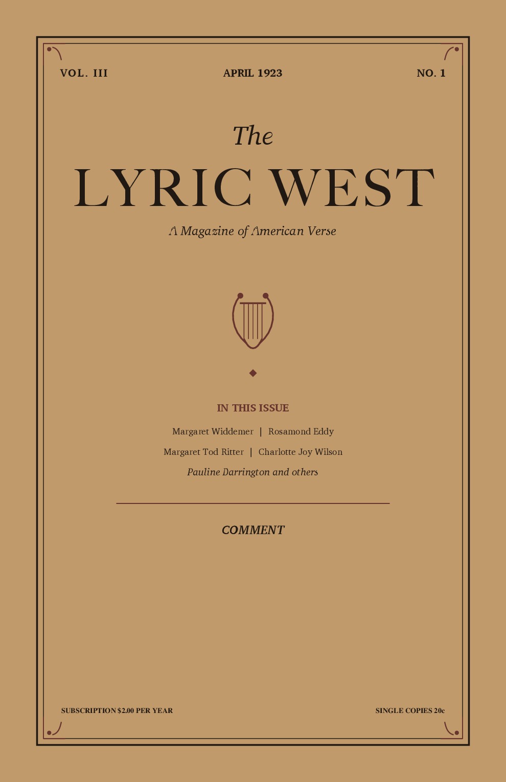 The Lyric West, Vol. 3, No. 1 (April 1923)