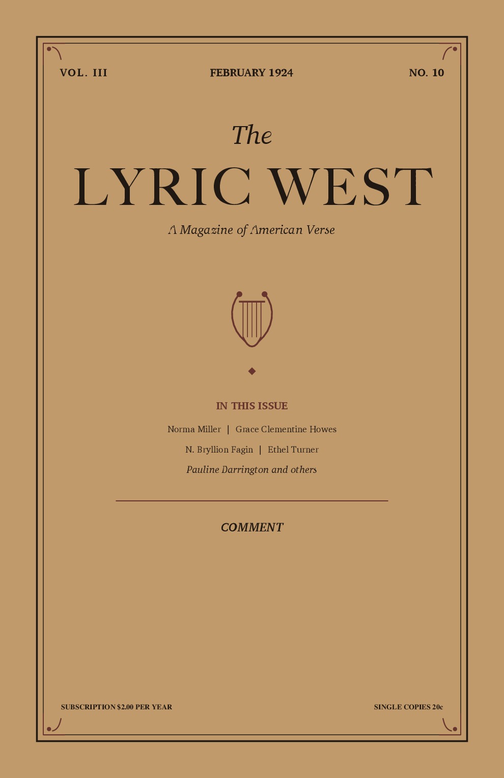 The Lyric West, Vol. 3, No. 10 (February 1924)