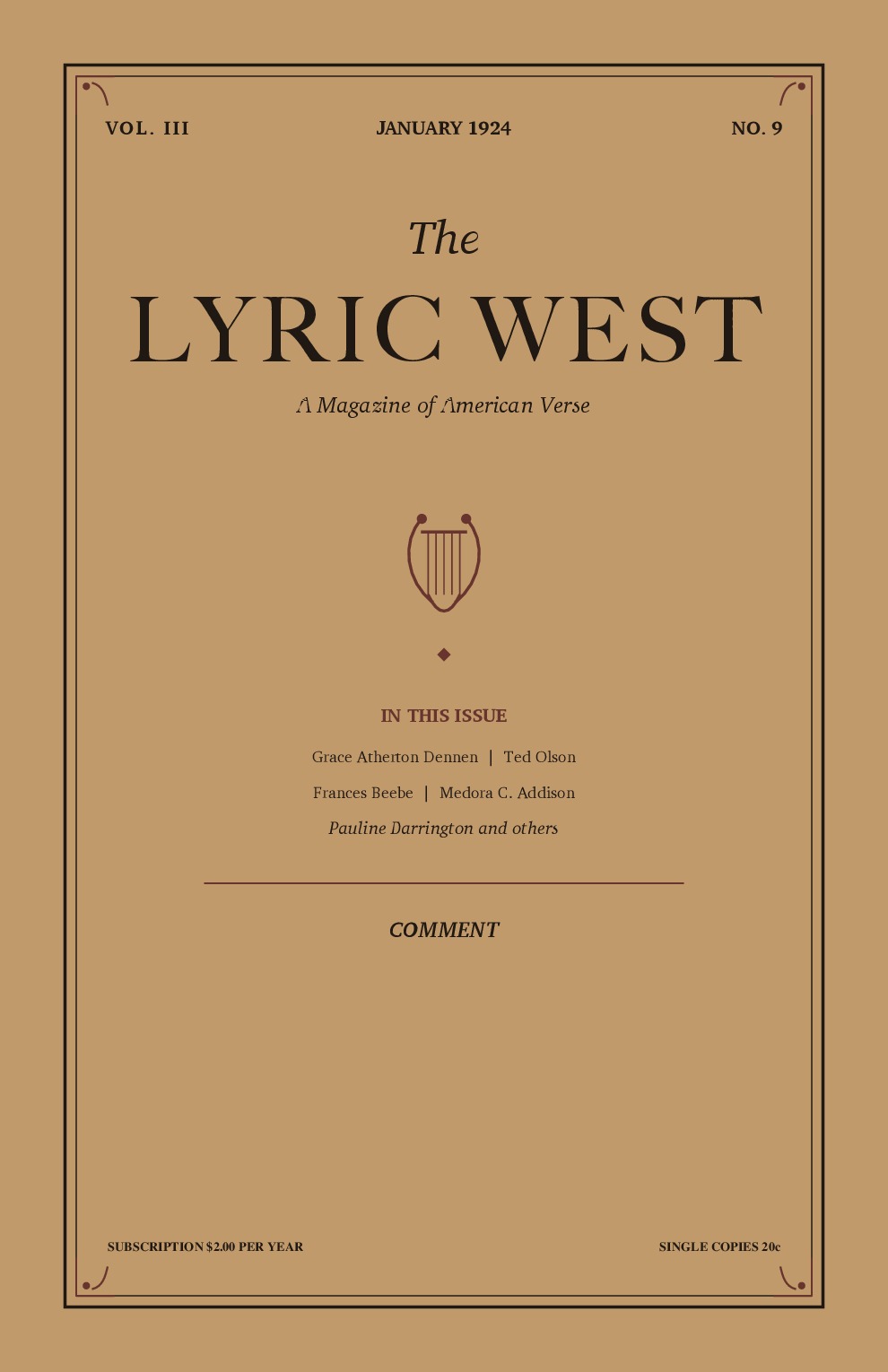 The Lyric West, Vol. 3, No. 9 (January 1924)