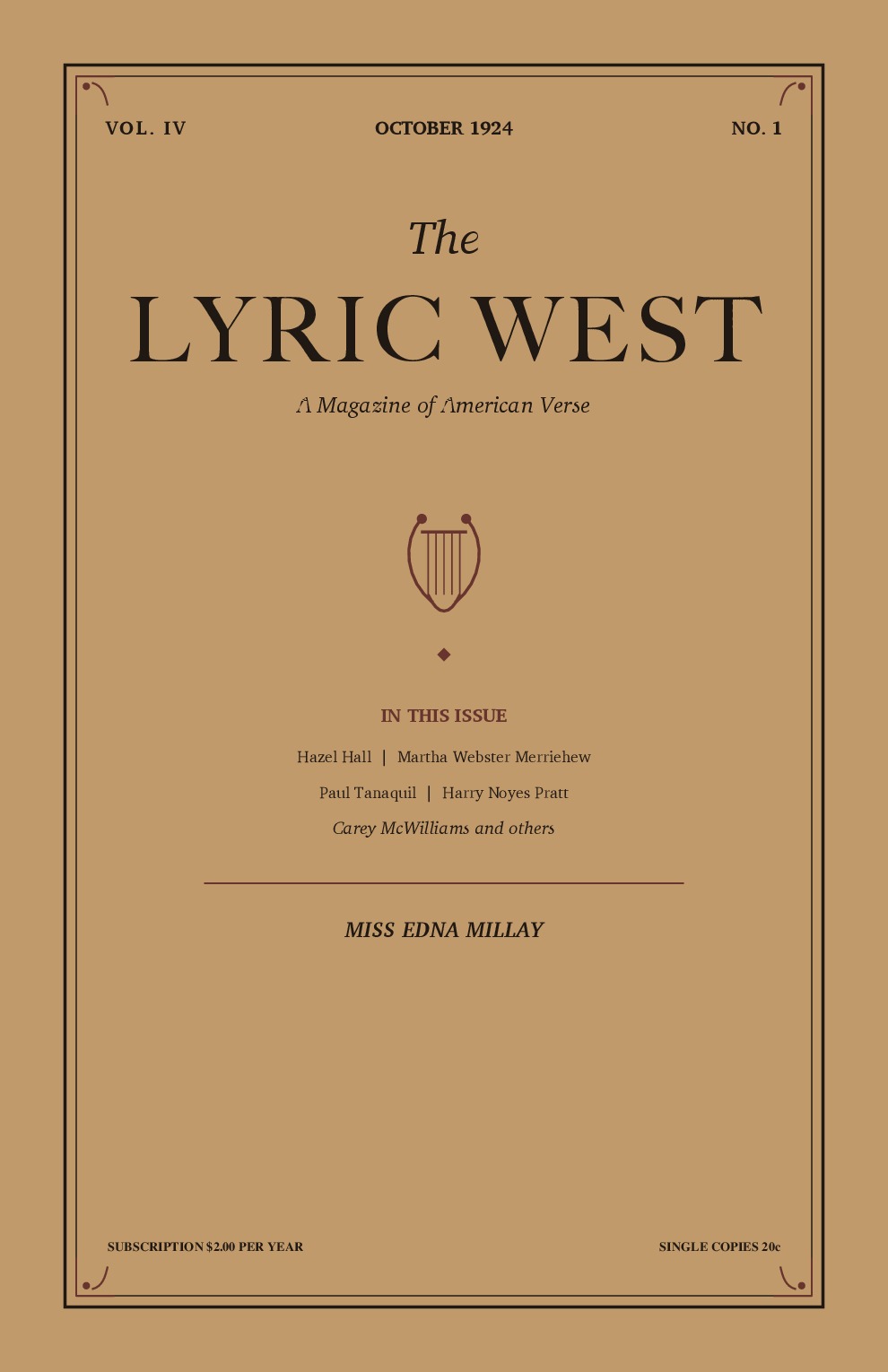 The Lyric West, Vol. 4, No. 1 (October 1924)