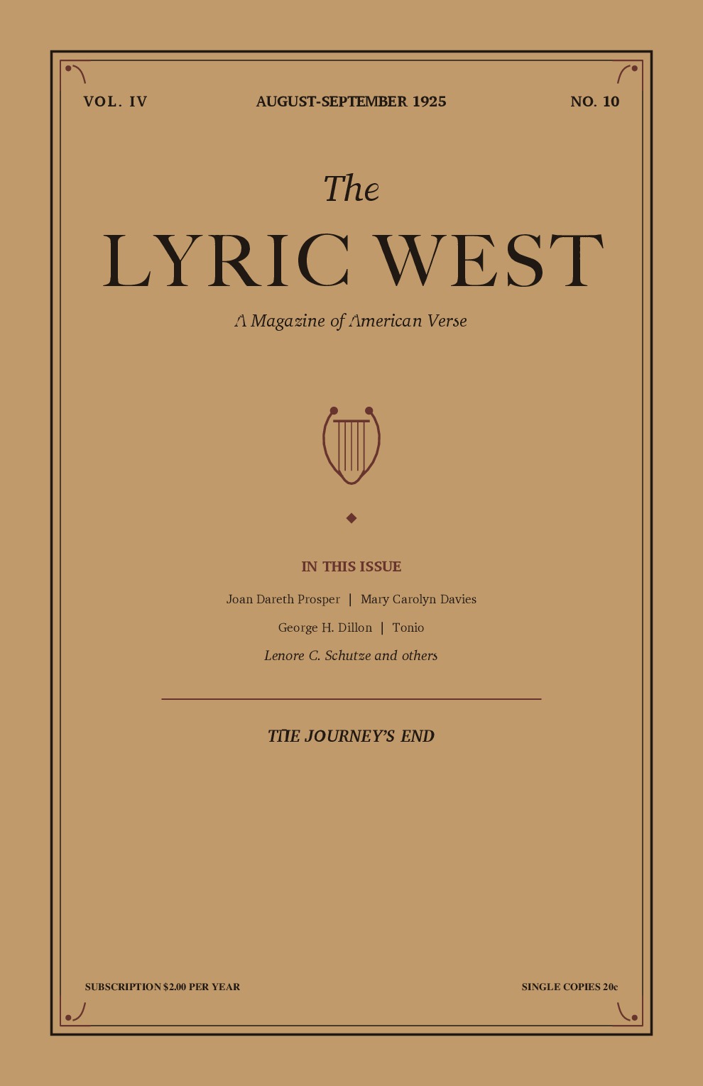 The Lyric West, Vol. 4, No. 10 (September 1925)