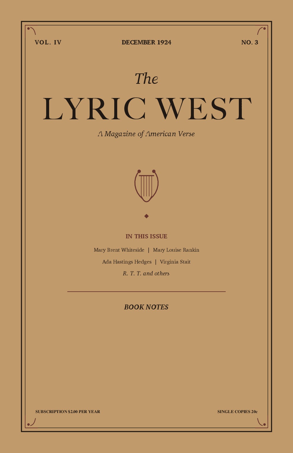 The Lyric West, Vol. 4, No. 3 (December 1924)