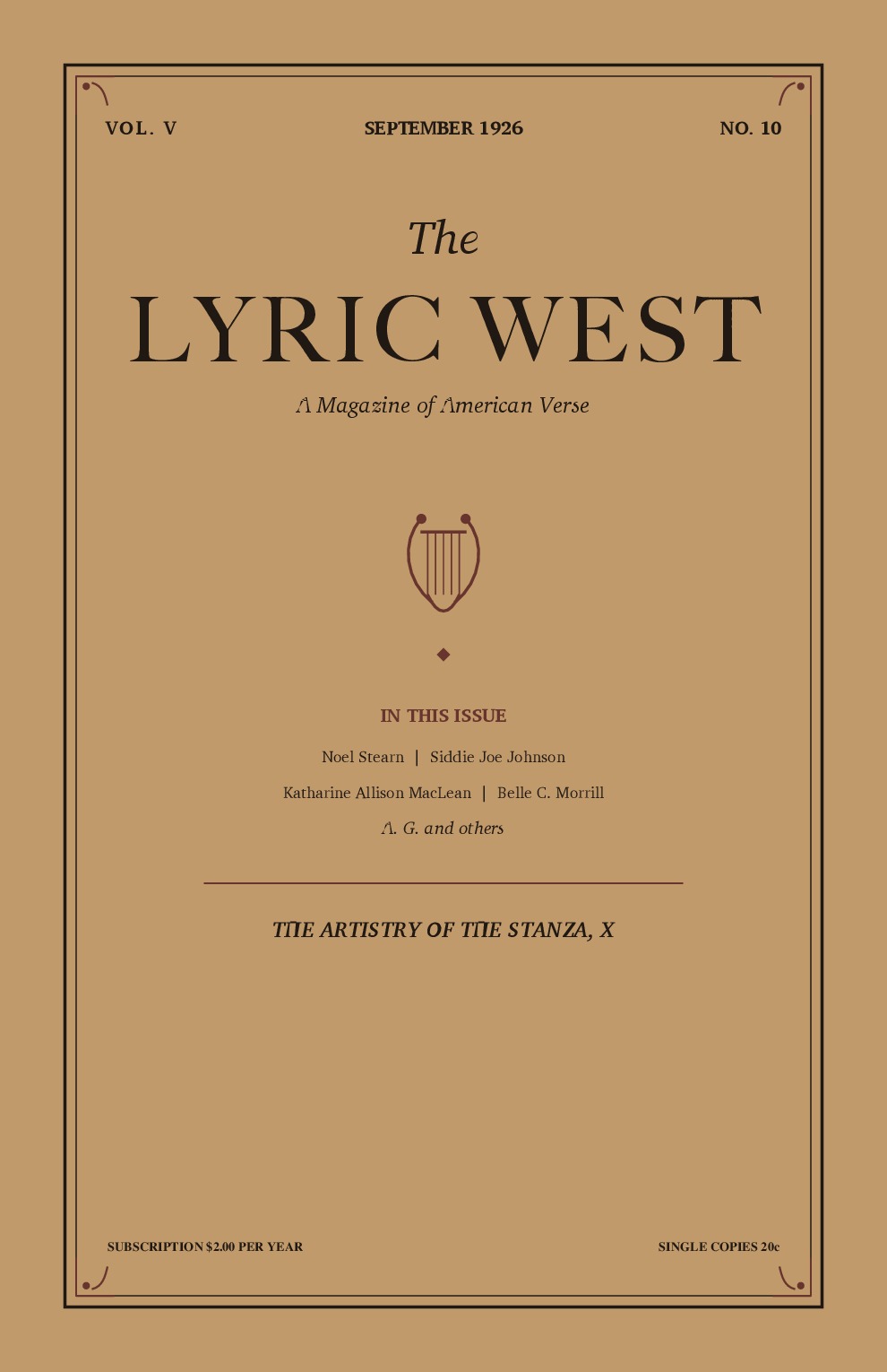 The Lyric West, Vol. 5, No. 10 (September 1926)