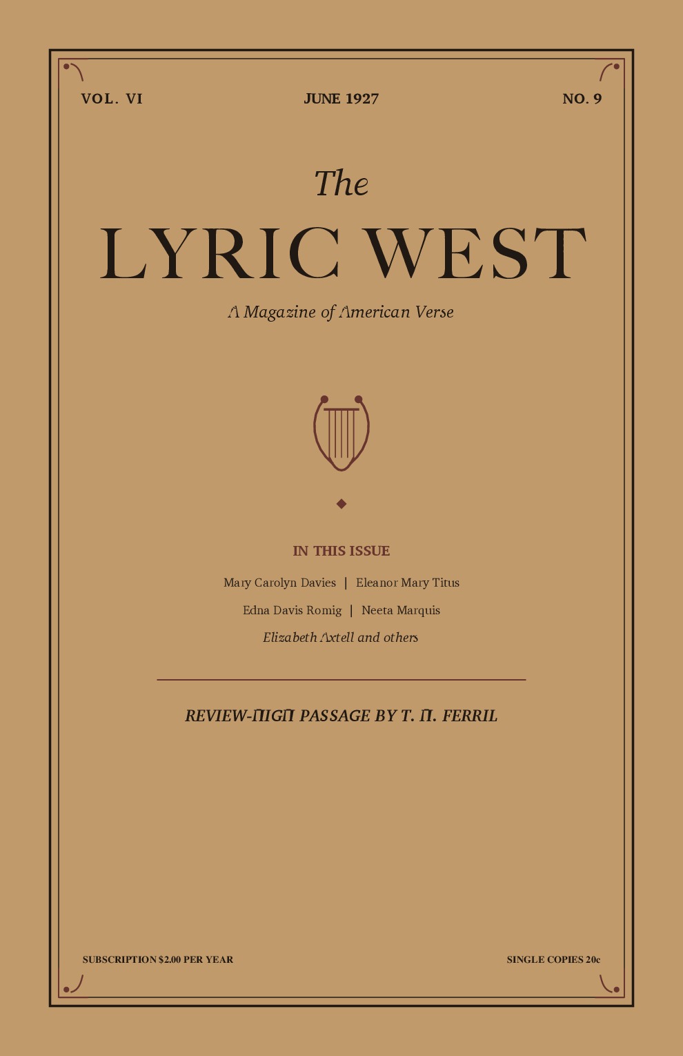 The Lyric West, Vol. 6, No. 9 (June 1927)