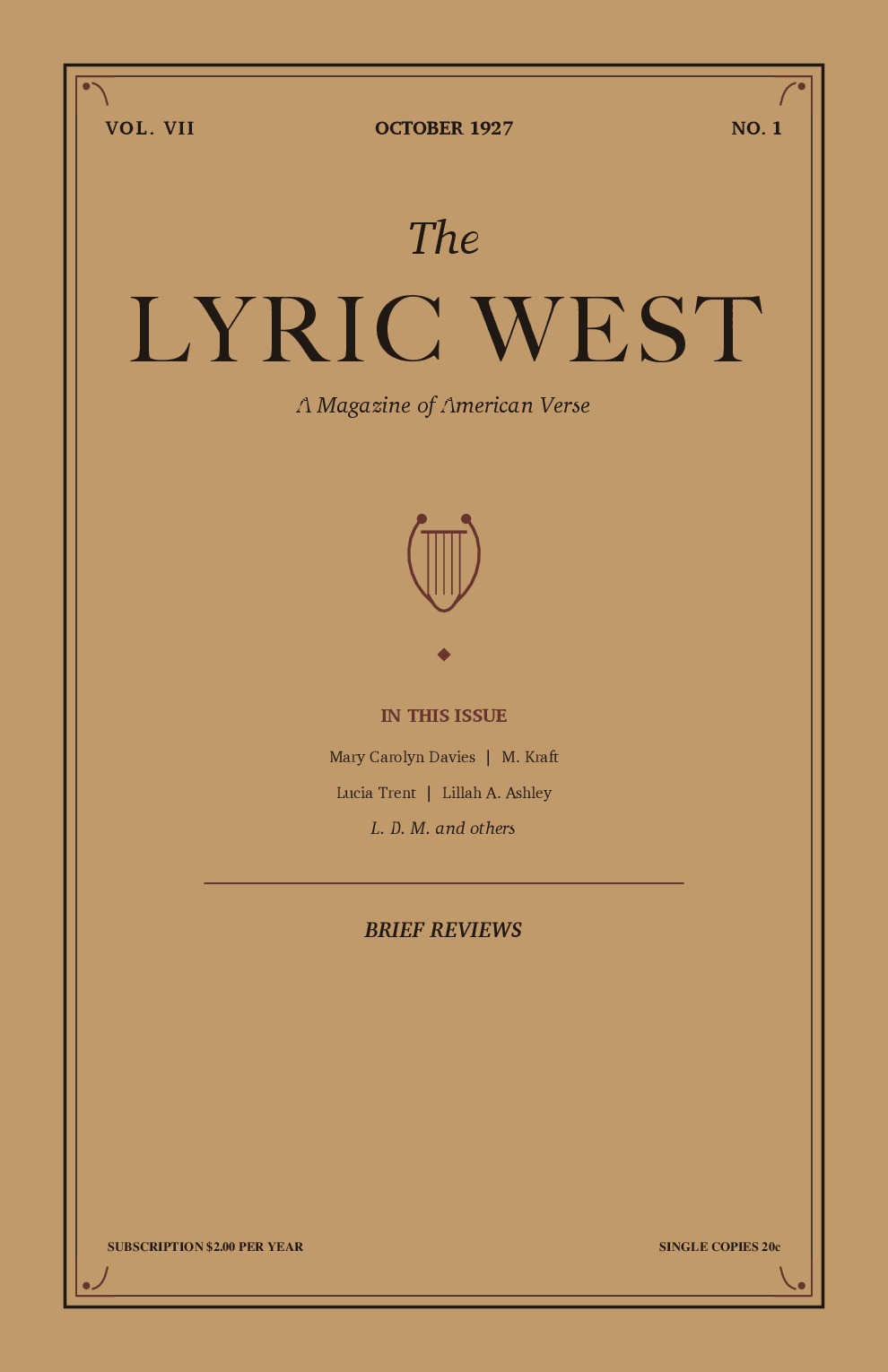 The Lyric West, Vol. 7, No. 1 (October 1927)