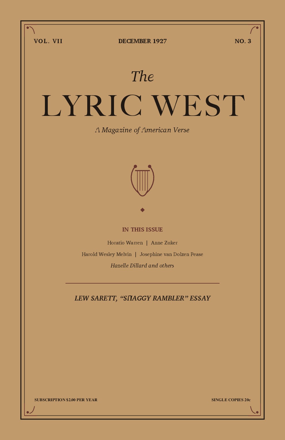 The Lyric West, Vol. 7, No. 3 (December 1927)