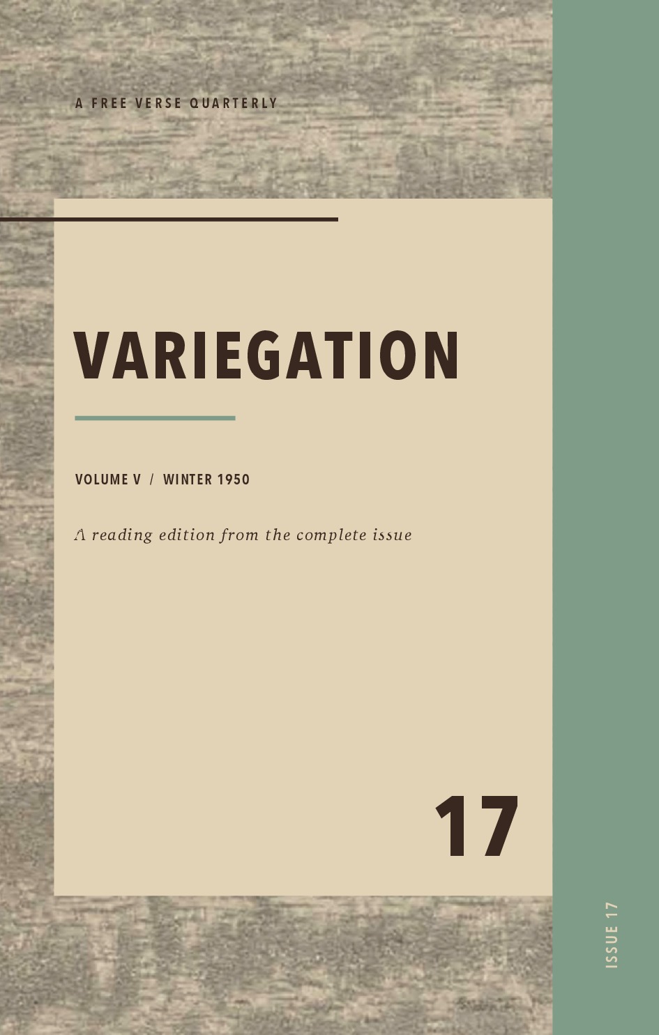 Variegation, Vol. V, No. 1 (Winter 1950)