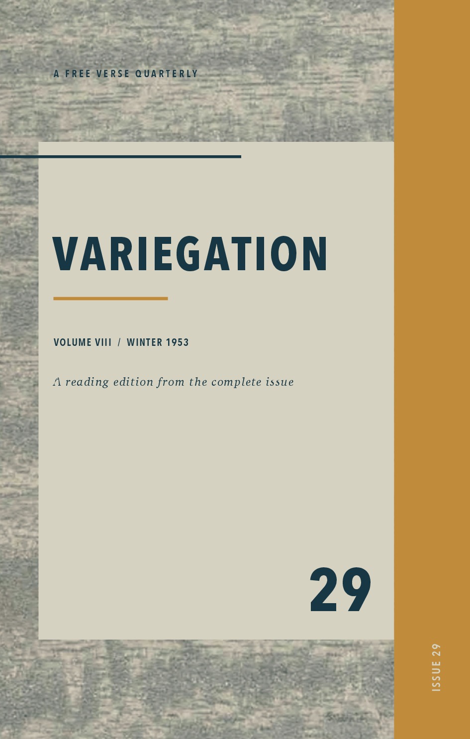 Variegation, Vol. VIII, No. 29 (Winter 1953)