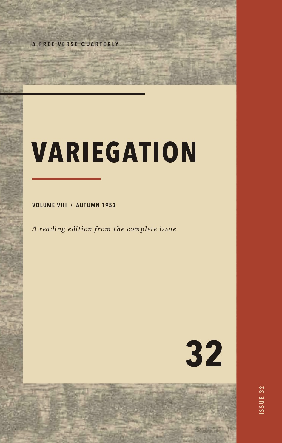 Variegation, Vol. VIII, No. 32 (Autumn 1953)